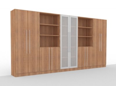 Büro Schrankwand Multi 7 Nussbaum