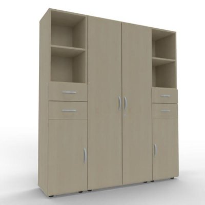 Büroschrankwand M15 160 cm breit Ahorn