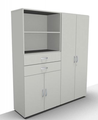 Büroschrankwand Mega 210 Weiss