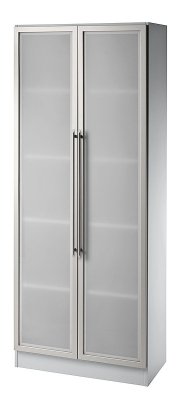 Büroschrank Aktenschrank Multi mit Glastüren Lichtgrau