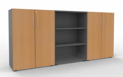 Büro Schrankwand VH93 Grafit-Buche