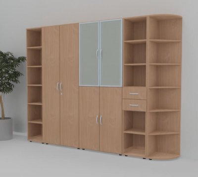 Büro Schrankwand 521 Buche