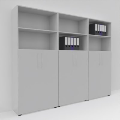 Büro-Schrankwand Basis K10 Lichtgrau