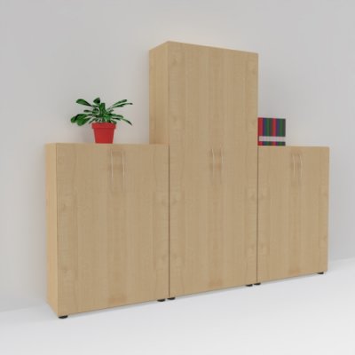 Büroschrankwand Basis 2 Ahorn
