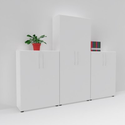 Büro Schrankwand Basis 2 Weiss