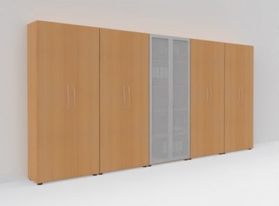 Büro-Schrankwand Basis K8 Buche