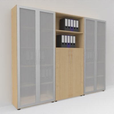 Büro Schrankwand Basis K9 Ahorn