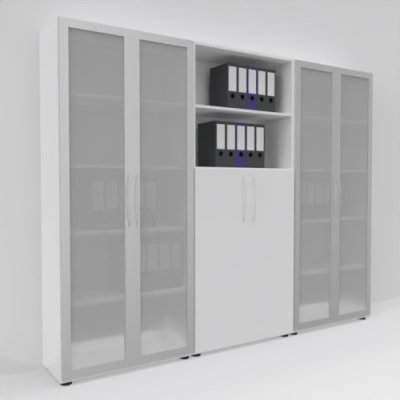 Büro Schrankwand Basis K9 Weiss