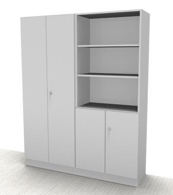 Büro Schrankwand Klassik 3 Weiß