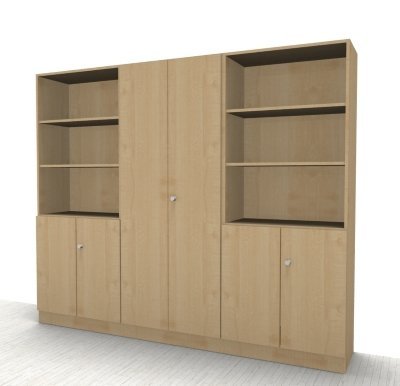 Büro Schrankwand Klassik 9 Ahorn
