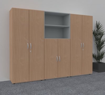 Schrankreihe 240 cm breit Mega 3021