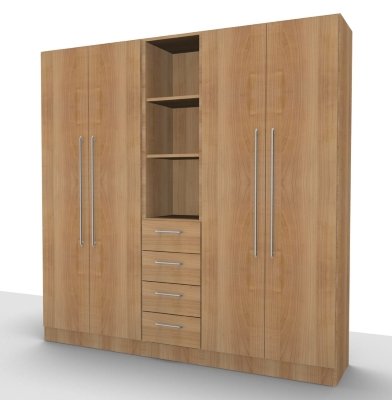 Büro Schrankwand Multi 3 200 cm breit Nussbaum