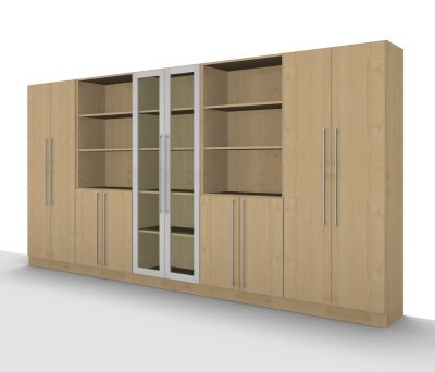 Büro Schrankwand Multi 7 Ahorn