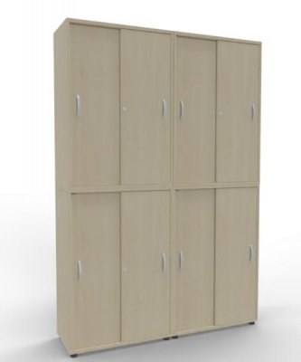 Büroschrankwand ST1 Schiebetürenschränke Gesamtbreite 160 cm Ahorn