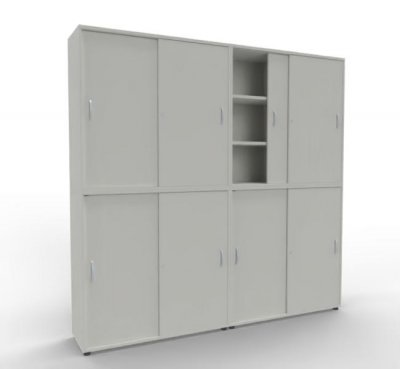 Büroschrankwand ST3 Gesamthöhe 233,5 cm Breite 240 cm Weiß