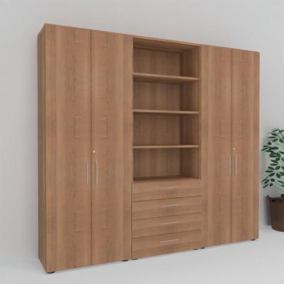 Büro Schrankwand VH12 240 cm Nussbaum