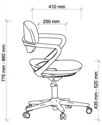 Bürostuhl B3 Zeichnung Maße
