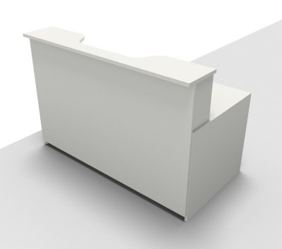 Empfangstheke Solid 160 cm mit Seitenblenden Frontansicht Weiss