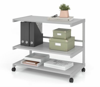 Bürowagen mit 3 Böden Dekor Lichtgrau