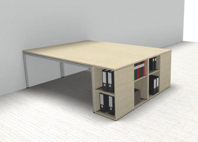 Doppelarbeitsplatz 220 x 160 cm GD22 Dekor Ahorn