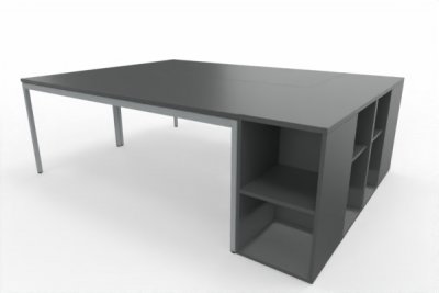 Doppelarbeitsplatz 220 x 160 cm GD22 Dekor Onyx-Grau