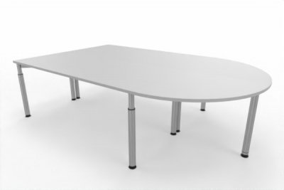 Doppelarbeitsplatz YD3 160x260 cm Gestellfarbe Silber Tischplatten Lichtgrau