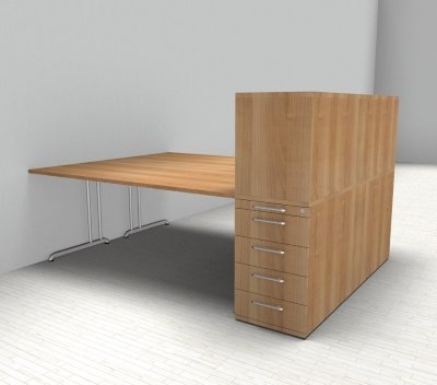 Doppelarbeitsplatz B24 Nussbaum