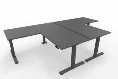Doppelarbeitsplatz 320 x 180 cm DS2 Grafit Gestell Grafit