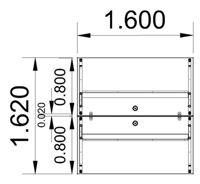 Doppelarbeitsplatz C1 160x160cm Form4 mit Tischtrennwand Stellfläche