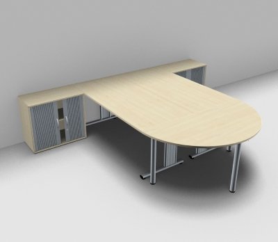 Doppelarbeitsplatz G2A mit Beratertisch Ahron