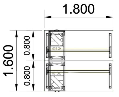 Doppelarbeitsplatz GC1 Stellfläche