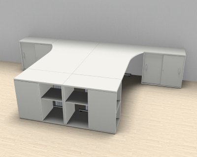 Doppelarbeitsplatz GD10 Weiss