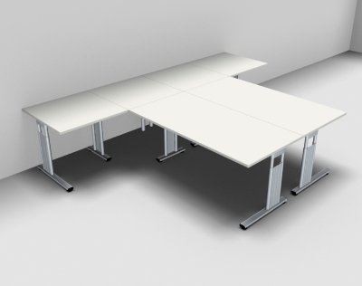 Doppelarbeitsplatz GD14 Weiss