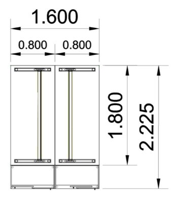 Doppelarbeitsplatz GD20 Zeichnung