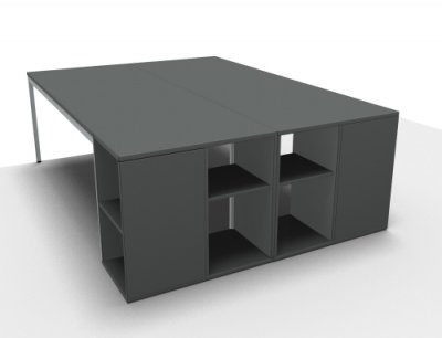 Doppelarbeitsplatz GD22 Doppelschreibtisch Onyx-Grau
