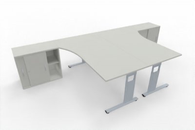 Doppelarbeitsplatz GD25 Schreibtisch für 2 Personen weiß