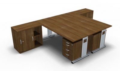 Doppelarbeitsplatz GD28 Nussbaum