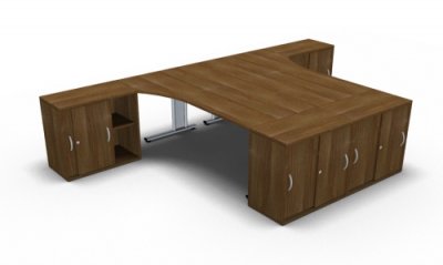 Doppelarbeitsplatz GD424 Nussbaum