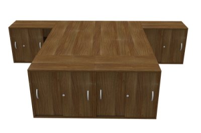 Doppelarbeitsplatz GD618 Nussbaum