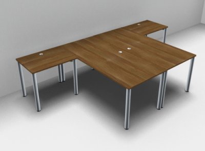 Doppelarbeitsplatz GK1 Nussbaum