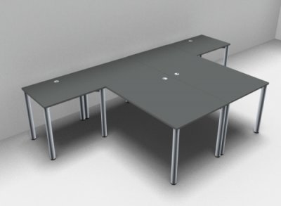 Doppelarbeitsplatz GK1 Onyx-Grau