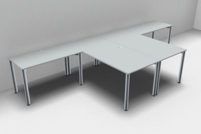 Doppelarbeitsplazt GK2 Lichtgrau