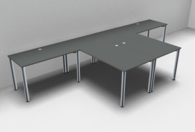 Doppelarbeitsplazt GK2 Onyx-Grau