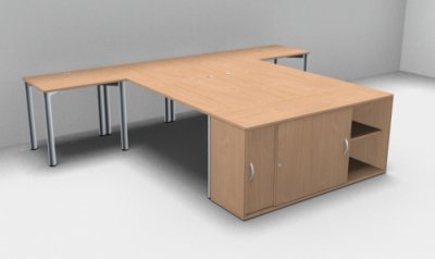 Doppelarbeitsplazt GK3 Buche