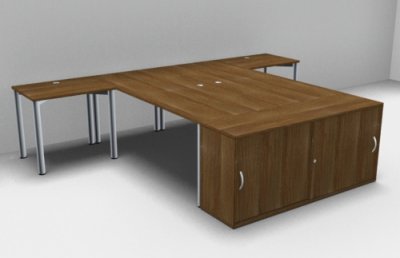 Doppelarbeitsplazt GK3 Nussbaum
