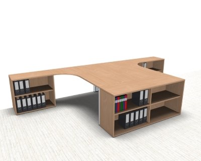 Doppelarbeitsplatz GT1 Doppelschreibtisch Buche