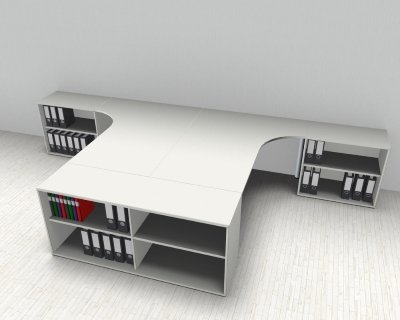 Doppelarbeitsplatz GT1 Doppelschreibtisch Weiss