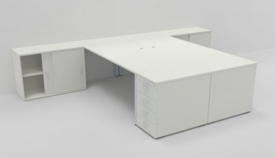 Doppelarbeitsplatz GN4 Weiss