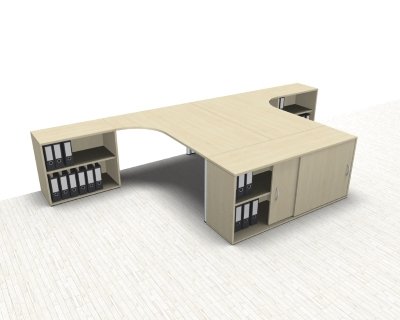 Doppelarbeitsplatz GT2 Ahorn