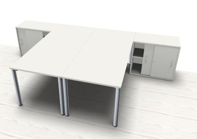 Doppelarbeitsplatz GV9 Weiss